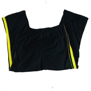 Reebok Black & Yellow Striped Track Work Out Exercise Y2K Retro Track Sweatpants
